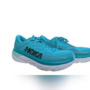 HOKA Women's Bondi 7 Lace-Up Sneakers Color:Aquarelle/Eggshell Blue Size 10.5